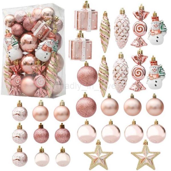 29/20Pcs Christmas Tree Balls Hanging Pendant Candy Cane Pine Cone Ornament Set Christmas Home Decoration 2024 Navidad New YearM240708