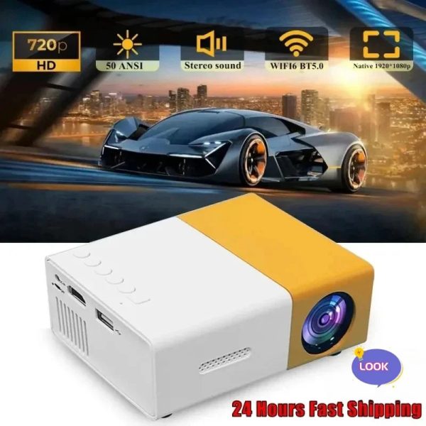 YG300 MINI Projector Portable Home Theater Smart TV Laser Beamer 3D Cinema LED Videoprojector for 4k 1080P Movie Via HD Port 240705