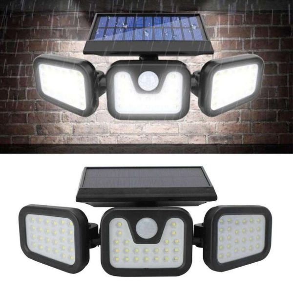 74 Solar Powered Outdoor Floodlight Spotlight LED Light Motion Sensor Wall Lamp Suitable Garden 0711