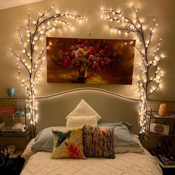 144 LED Willow Vine Twig Rattan Fairy Night Light For Room Wall Wedding Valentine's Day Garland Flexible Branch Decor Lamp 7.5Ft 0711