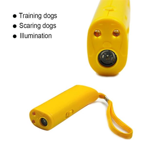 Ultrasound Dog Training Repeller Control Trainer Device 3 in 1 Anti-barking Stop Bark Deterrents Dogs Pet Training Device Light