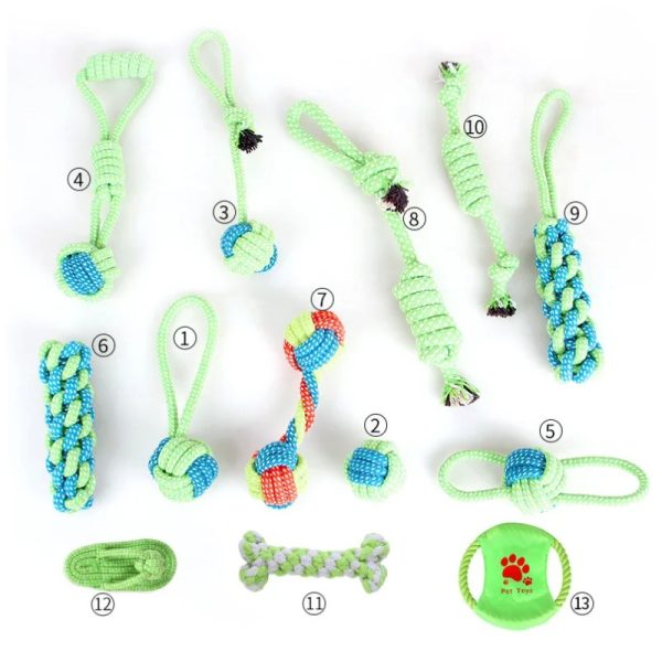 13PCS Pet Toys for Small Dogs Rubber Resistance To Bite Dog Toy Teeth Cleaning Chew Training Toys Pet Supplies Puppy