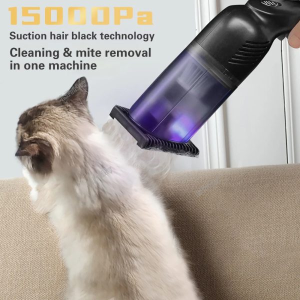 Wireless Pet Hair Suction Device Mite Removal Hair Absorber Cleaning Supplies Household Handheld UV Vacuum Cleaner For Cat Dog