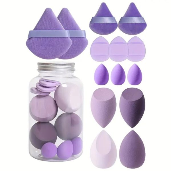 14PCS Drift Bottled Face Tool Set Wet/Dry Use Colorful Delicate Mini Beauty Eggs Powder Saving Makeup Sponge Puffs F713-7