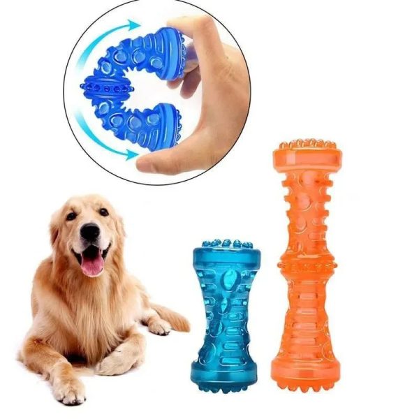 1pc Large Dog Bone Rubber Pet Toy Sound Strong Bite-Resistant Pets Toys Train Teeth Clean Chewing Accessories