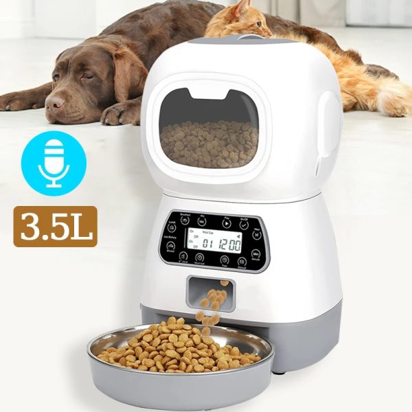 3.5L Automatic Pet Feeder Smart Food Dispenser For Dog Cat Bowl Timer Robot Pet Feeding Water Dispenser Auto Sensor Cat Fountain