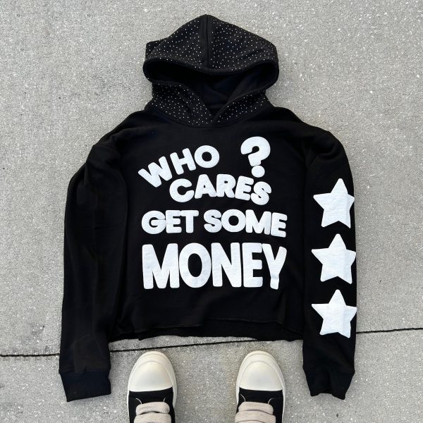 Y2k print hoodie Street menswear Trend Hip Hop letter zipper hoodie Black Sweatshirt Loose jacket Clothing R240921