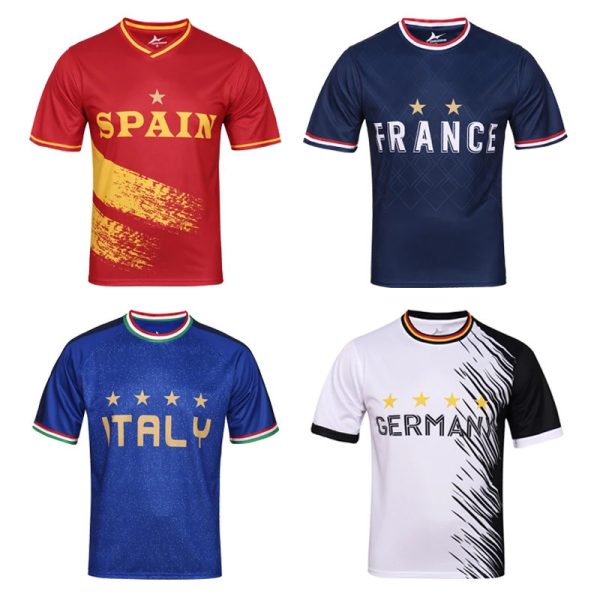 Top 24 of the European Cup Soccer Jersey Italy France Germany Spain Football Shirts Short Sleeve for Men Quick drying 240716