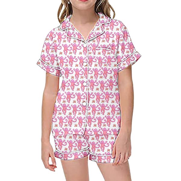 2 Piece Set Pamas For Kids Children Graphic Cute Roller Rabbit Print Pama Short Sleeve Shirt And Shorts Sleepwear 240530