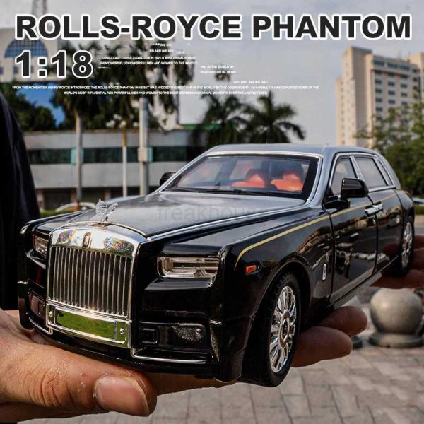 1 18 Large Rolls-Royce Phantom Alloy Car Model Simulation Sound And Light Pull Back Toy Car Metal Boy Collection Decoration GiftCL240717