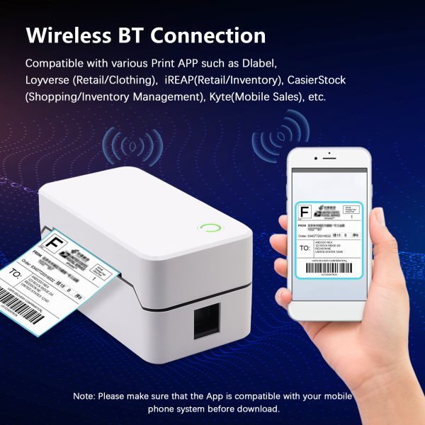 80mm USB Shippting Label Printer with Auto Cutter Desktop Direct Thermal Printing Wired Printer Support 1D 2D Barcode for Tags