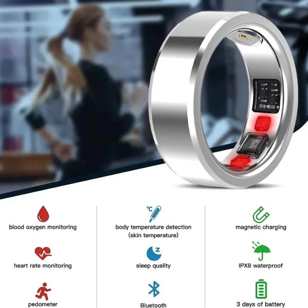 2024 NEW Smart Ring for Health Men Women Ring Heart Rate Blood Pressure Finger Ring Sleep Monitor Smart Ring for Android IOS