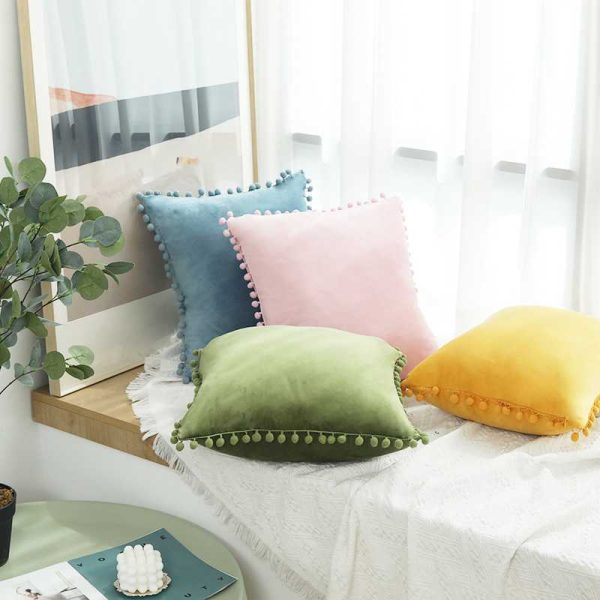 Velet Soft Solid Color Cushion Cover Nordic Style Simple Sofa Pillowcase For Living Room Square Throw Pillow Cover Home Decor M241121