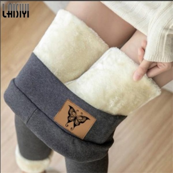 Winter Women's Leggings Sherpa Fleece Lined Thermal Skinny Legging High Waist Cashmere Plus Size S-5XL Cold Weather Warm Pants 211204