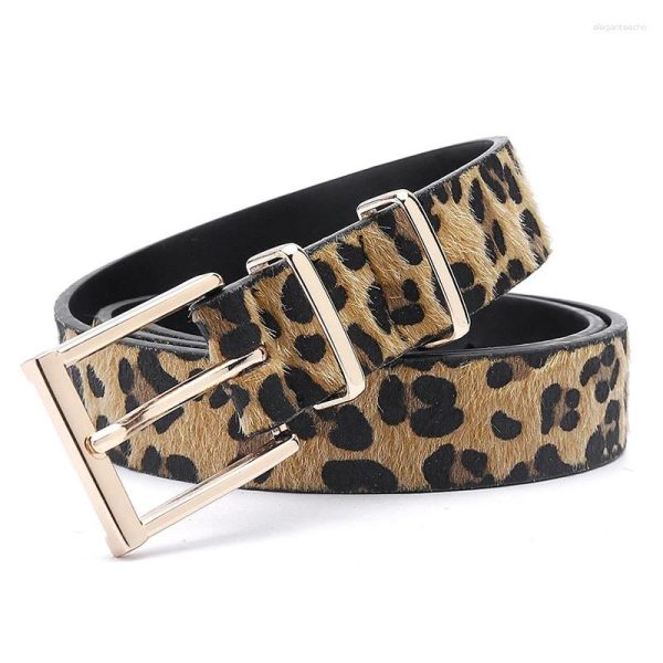 Belts Fashion Womens For Women Casual Pu Leopard Print Woman Waist Strap Female Elastic Belt Pants Jeans High Quality