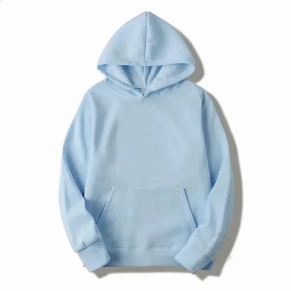 Trendy Loose Hoodie Autumn and Winter Men and Womens Fleece Sports Sweatshirt Solid Color Pullover Couple Fashion Hoodie S-3XL 240723