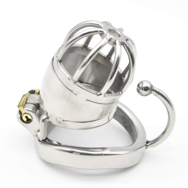 BIRD CHASTE New Metal 304 Stainless Steel Male Chastity Device Small Cage with Base Arc Ring Penis Belt Sex Toy BDSM C277