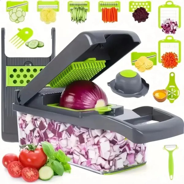 14/16 in 1 Multifunctional Vegetable Chopper Handle Food Grate Food Chopper Vegetable Slicer Dicer Cut Kitchen Items cocina 240726