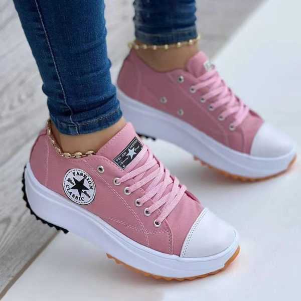 2024 Free shipping designer shoes casual womens brand Platform breathable ladies canvas shoes flat lace up women sneakers outdoor sports trainers size 35-43