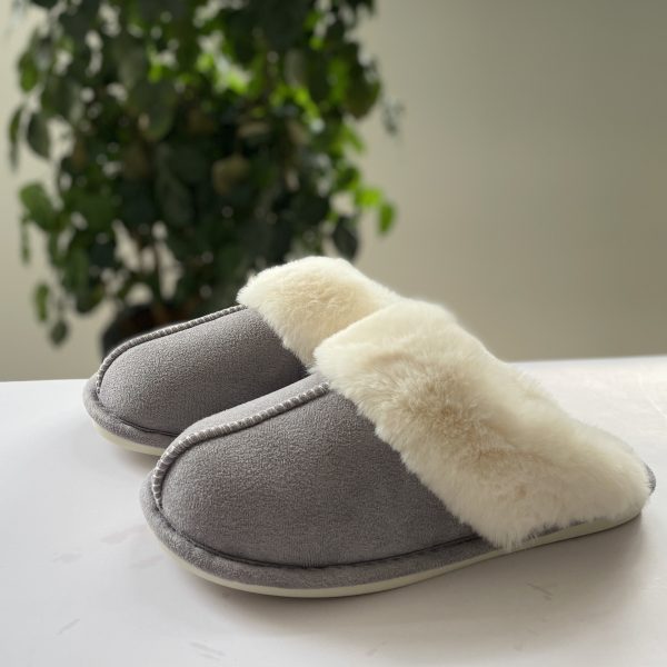 Warm Slippers Plush Cotton Slipper Women Indoor House Shoes Flat Cozy Home Slippers Winter Flip Flops Shallow Mouth Viscose