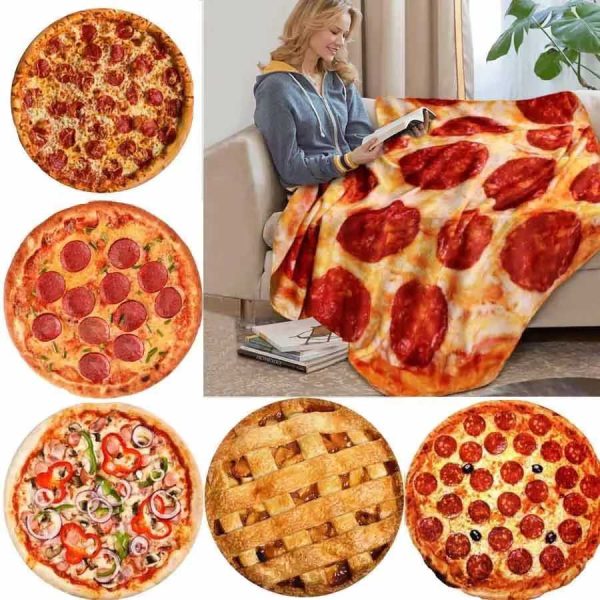 WOSTAR Warm coral fleece tortilla pizza blanket mexican round lavash wool sofa plaid winter fluffy plush large throw blankets Y240730