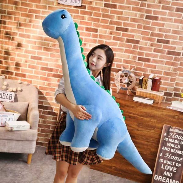 50/80cm Cuddly Dinosaur Tanystropheus Stuffed Toy Plush Dino Blue/Green/Pink Girls Boys Xmas Plushie Gift Birthday Brinqedos Y240731