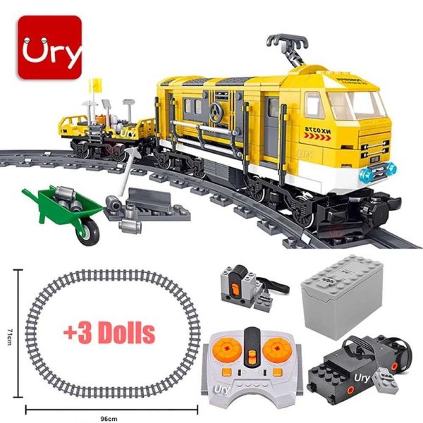 Technical City Series Rail Maintenance Train RC Electric Power Function Motor Tracks Set Building Blocks Toys for Boys MOC Gift Y240731