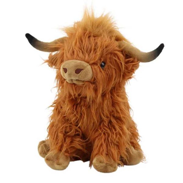 25cm Simulation Highland Cow Plush Animal Doll Soft Stuffed Highland Cow Plush Toy Kawaii Kids Baby Gift Toy Home Room Decor Y240731