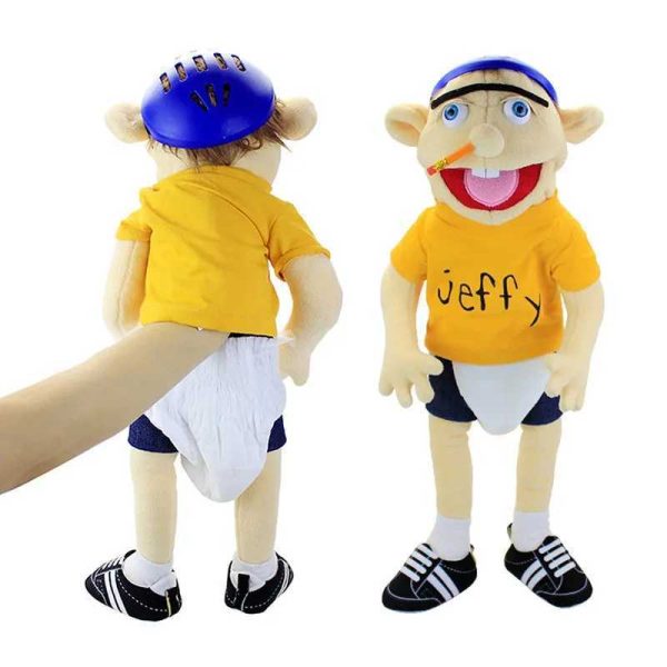 60cm Jeffy Hand Puppet Plush Children Soft Doll Talk Show Party Props Christmas Doll Plush Toys Puppet Kids Gift Y240801