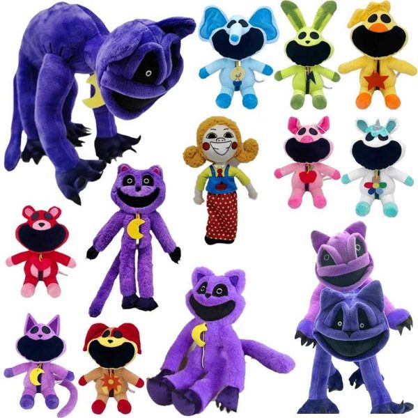 30-40cm Cartoon Anime Smiling Critters Plush Doll Catnap Plush Toys Soft Stuffed Toys Kids Birthday Christmas Gifts Y240801