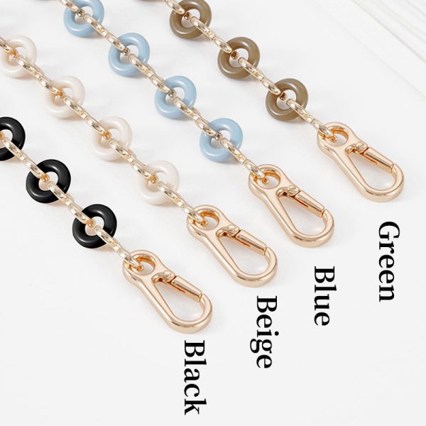 TINBERON 68CM Bag Chain Strap Transformation Underarm Bag Chain Shoulder Strap Metal Resin Donut Chain Strap Handbag Accessories