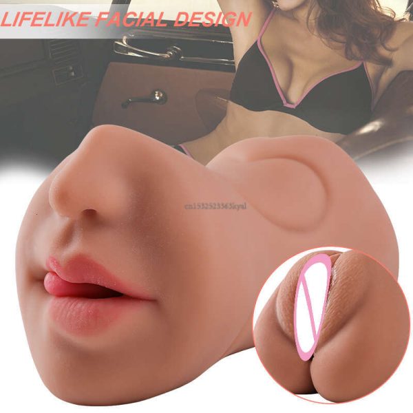 3D Pocket Pussy Real Vagina Anal Mouth 3 in 1 Adult Product Male Masturbators Cup Realistic Artificial Vagina Sex Toys for Men