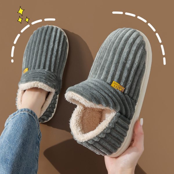 2024 New Autumn/Winter Cotton Slippers for Women Couple Bag with Warm and Non slip Indoor Home Fury and Velvet Cotton Shoes Free Shipping