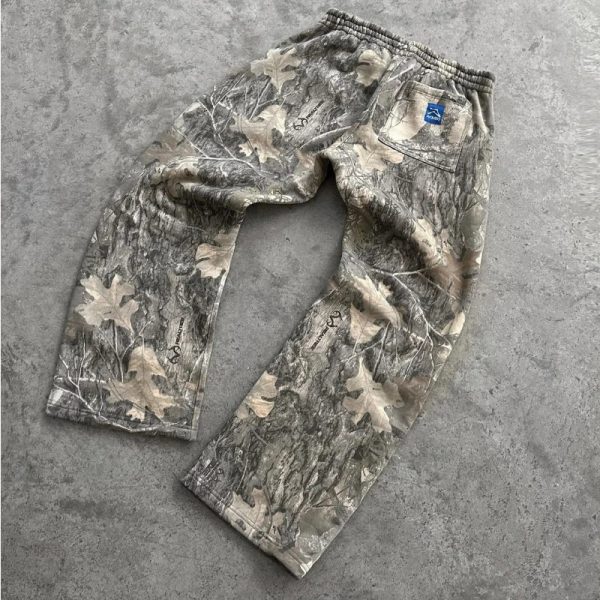 Y2K Baggy Pants Camouflage Pattern Printed High Street Hip Hop Sweat Men Oversized Unisex Casual Camo Trousers Streetwear 240806