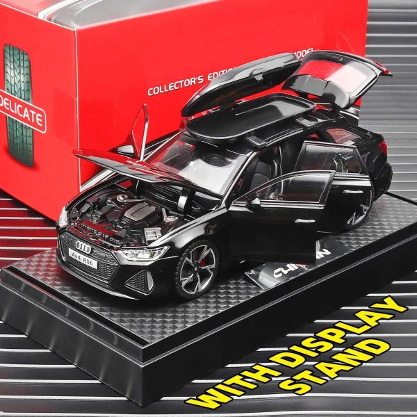 1 32 RS6 Model Car Black Edition Customized for Kids Realistic Simulation Diecast Metal Perfect Gift for Boys Y240809