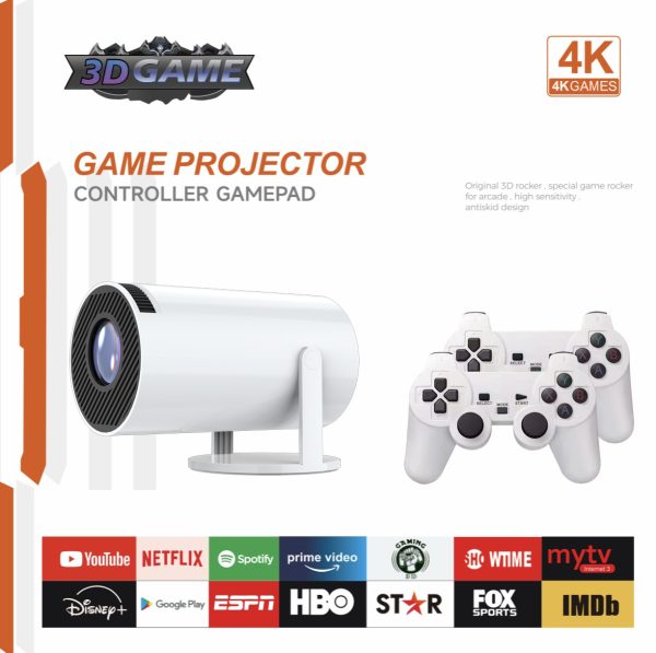 Y5S Android 11 Gaming Projector 64GB TF Card Wireless Gaming Controller Dual WIFI 1280x720P Home Theater Portable Projector