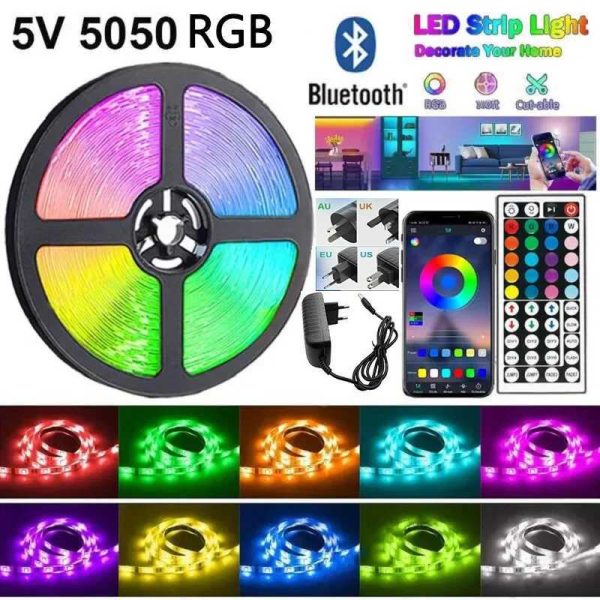 16.4-100FT LED RGB Strip DC12V Wifi Led Light Tape 5050 2835 Self-Adhesive Flexible Ribbon Luces Ice String Led Wall Room Band CL240815