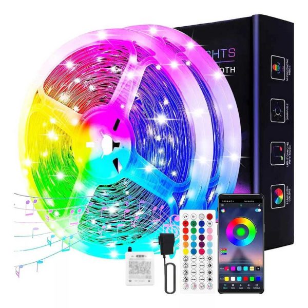 130ft/50ft LED Strip Lights Smart LED Lights For Bedroom BT LED Lights APP Control DIY Multiple Colors On One Line Color Cha CL240815