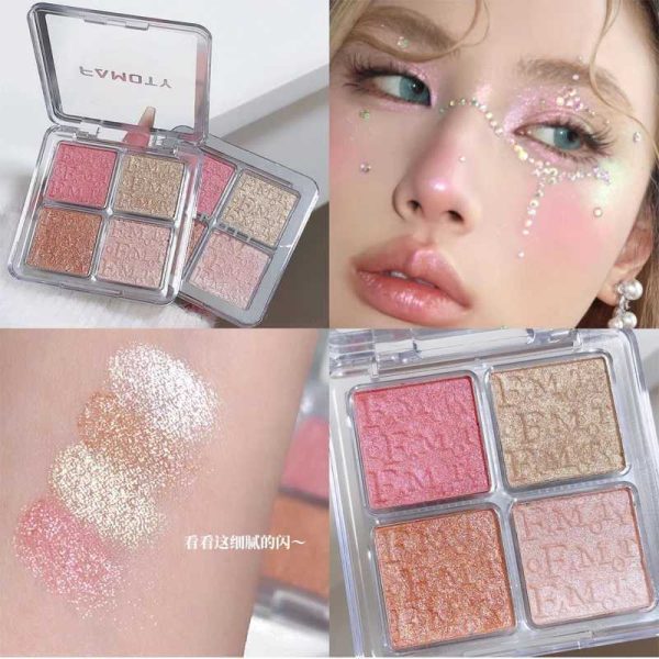 3D Facial Highlighter Makeup Palette Contouring Bronzer Shadow Long Lasting Glow Brighten Contour Shiny Powder Korean Cosmetics Y240816