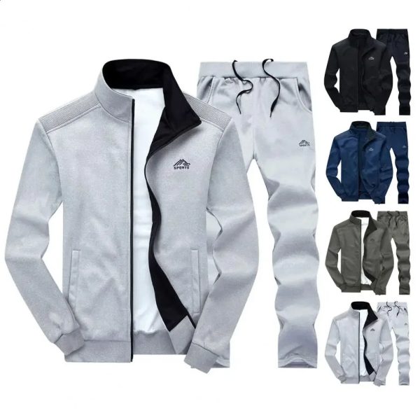 4XL Mens Tracksuit versized Casual Set Baseball Sweat Suit Men Clothing Sportwear Large Size Jogging Suit Autumn Spring 240816