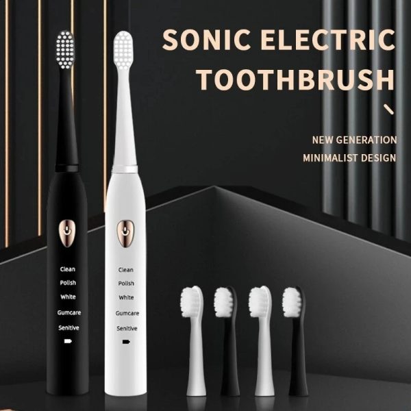 Adult Classic Electric Toothbrush 5-gear Mode USB Charging 4 colors IPX7 Waterproof Ultrasonic Rechargeable Soft Hair Toothbrush 240816