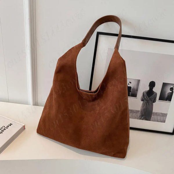 Women Suede Shoulder Bag Vintage Womens Bag Tote Handbag Single Shoulder Bag Large Capacity Vintage Hobo Bag Bag 240816