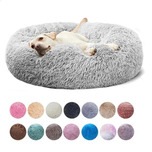 40-90cm Round Pet Bed For Large Round Dog Bed Super Soft Cat Bed Plush Cat Nest Winter Warm Pet Dog House 240820