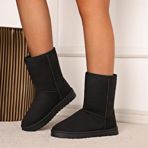 Boots Women Shoes On Sale High Quality Winter Slip-on Mid-calf Fashion Solid Casual Snow Large Size Platform