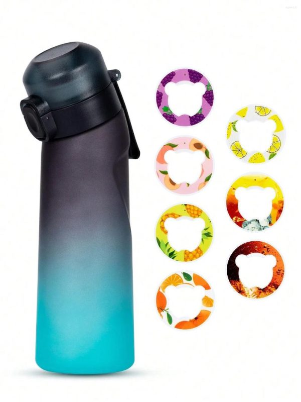 Water Bottles 1pc 650ml Flavored Bottle With Random 1 Flavour Pods Air Frosted Black Camping Sport Fitness Cup