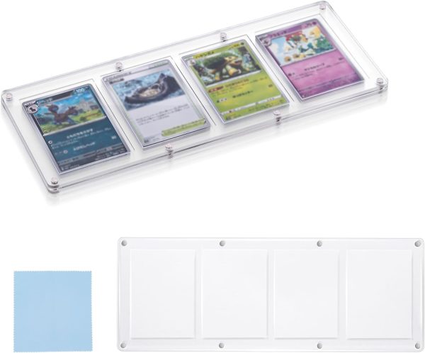 35pt magnetic card holder uv protection transparent card frame card sleeves protective cases for pokemon magic yugioh sports card collection