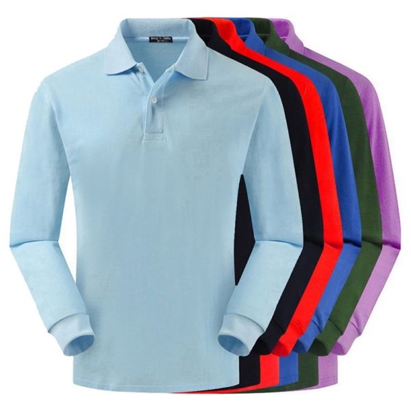 Top Quality 100% Cotton Mens Polo Shirts Long Sleeve Fit Type Golf T-Shirts Homme Casual Lapel Tee Male Tops S-4XL 240823