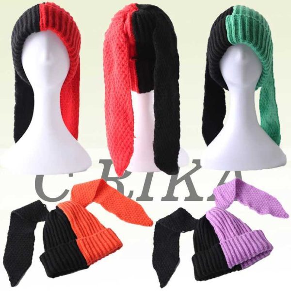 Beanie/Skull Caps 2023 NEW Cute Fashion Hooded Lover Boy Ear Knit Double-layer Warm Fox Ear Woolen Hat Niche Design Hip-hop Personality Cold Hat Y240824ZH3L