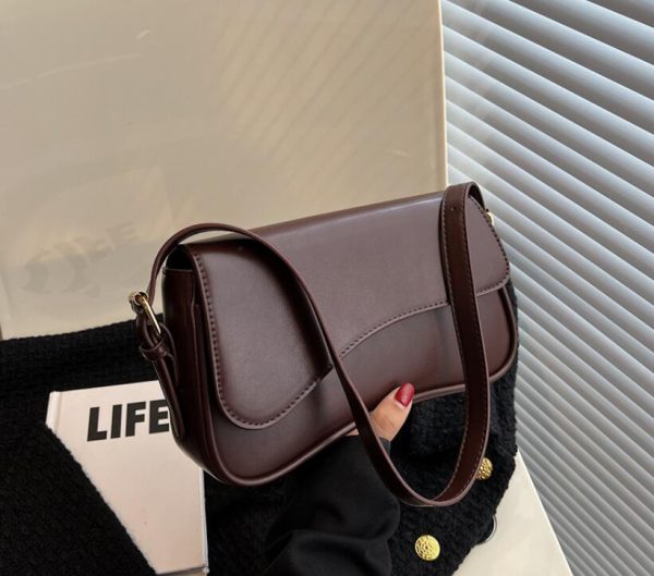 Women New Buckle Shoulder Bag Commuting Work Fashion Simple Style Armpit Bag Handheld Free shipping