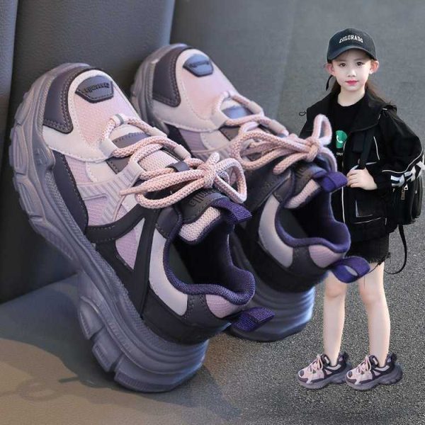 Athletic Outdoor Childrens shoes Girls Shoes Kids Sneakers Daddy Shoes Boys 2024 lightweight breathable Big shoes for kids H241011